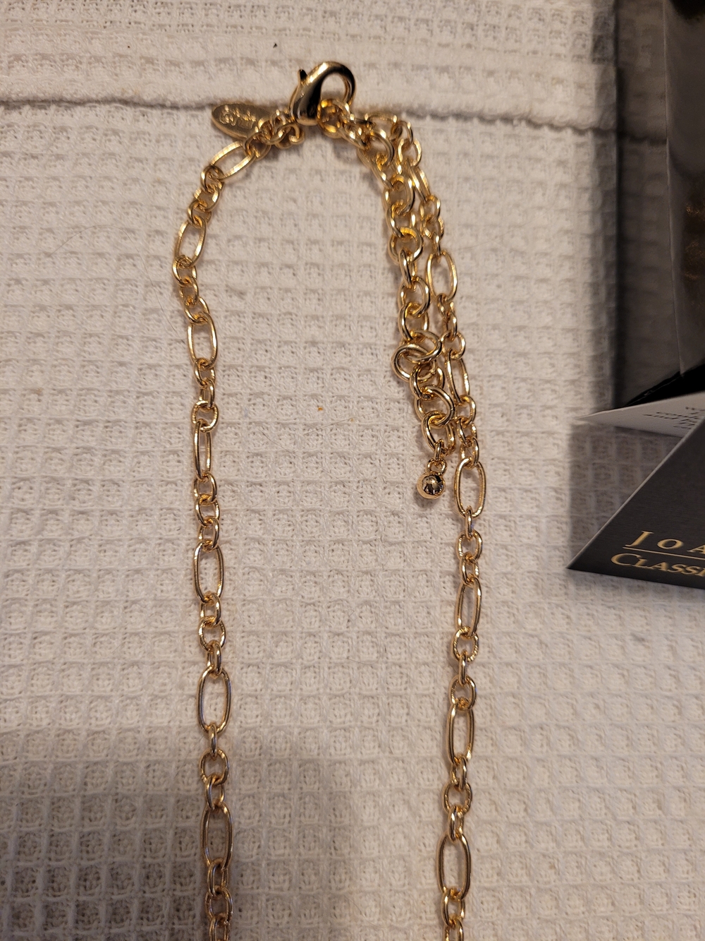 NIB Joan Rivers Classics Collection Black Lucite Crystal Y-Drop 20" Necklace - Picture 6 of 7